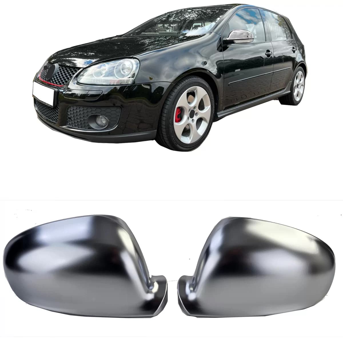 Replacement mirror cap set Performance aluminum look for VW Golf 5 2003-2009