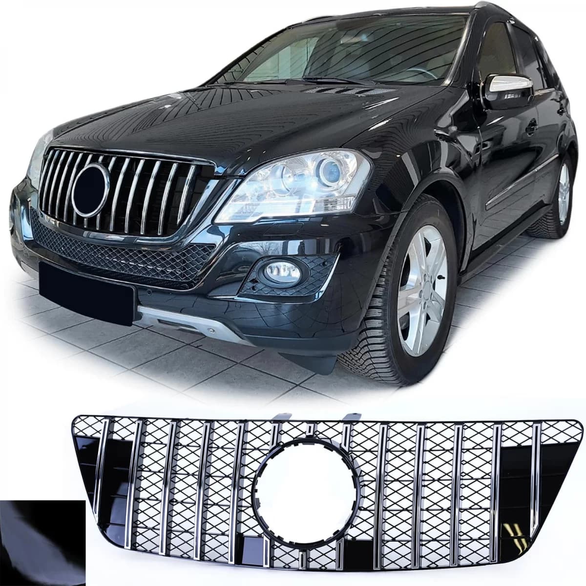 Sport grille black chrome for Mercedes M-Class ML W164 2008-2011