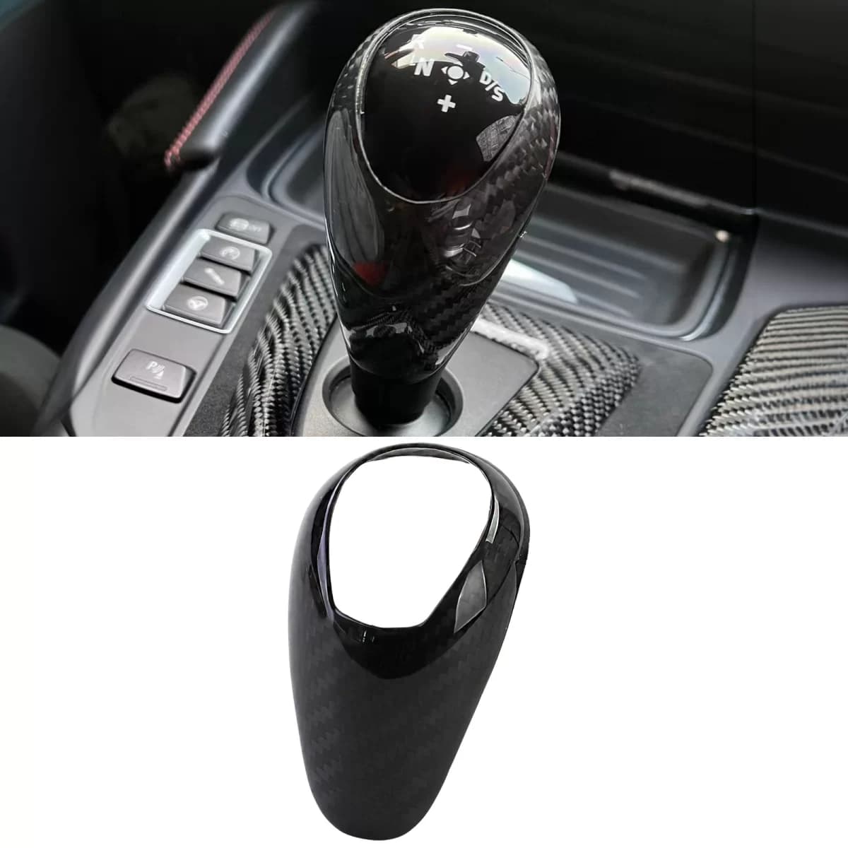 Real carbon cover automatic gear knob suitable for 6 Series BMW F06 F12 F13 10-18