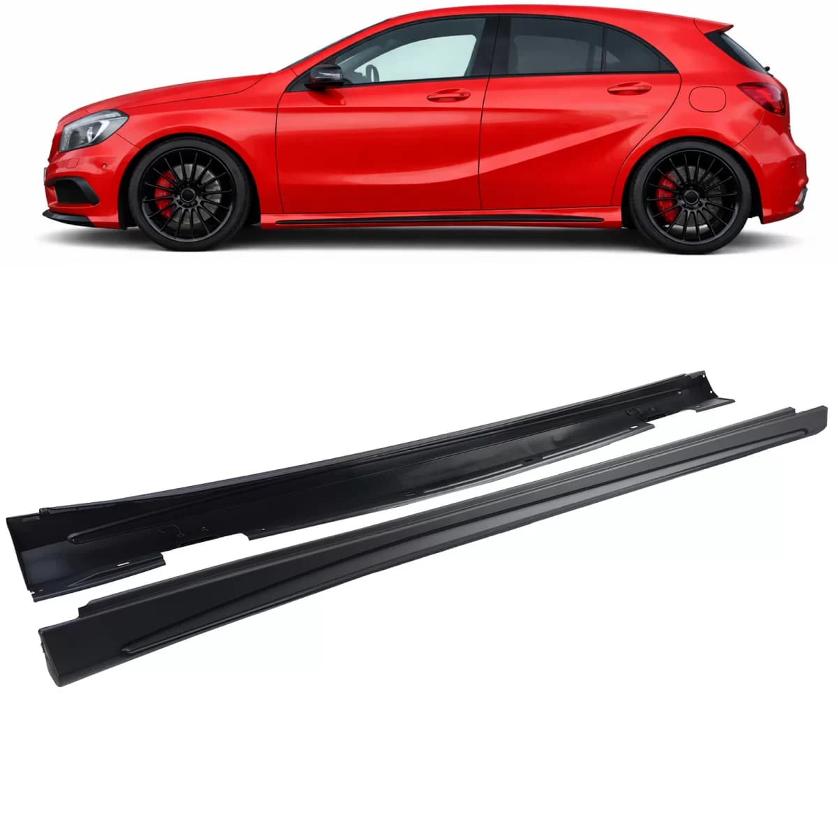 Side skirts sport version suitable for Mercedes A-Class W176 2012-2018