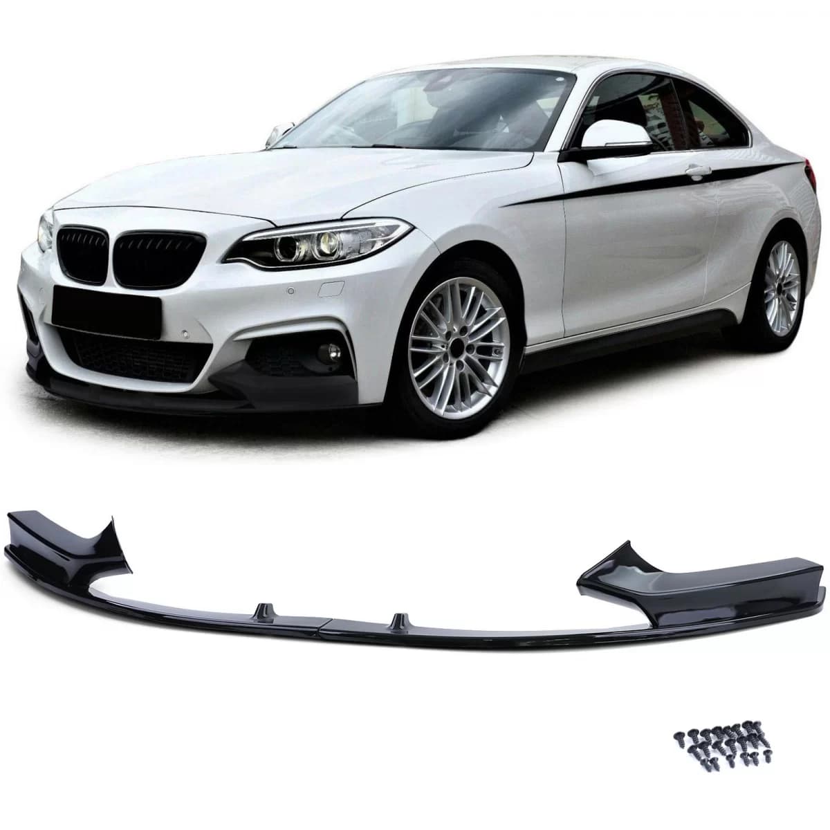 Front spoiler lip performance gloss black fits for 2 Series BMW F22 F23 12-21