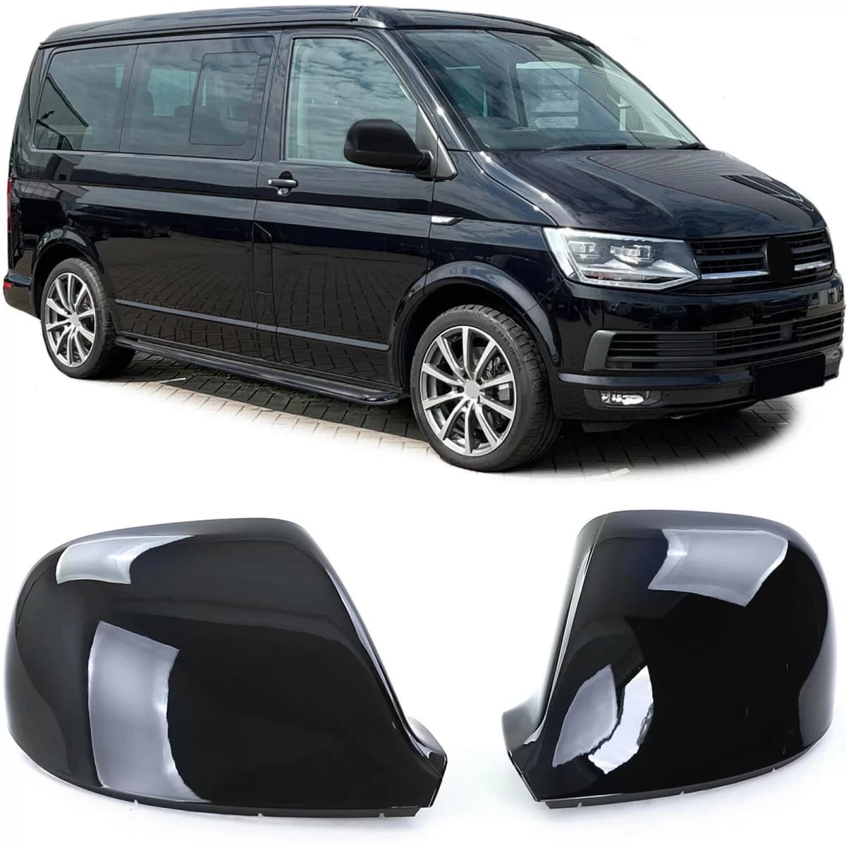 Mirror caps for replacement Gloss Black for VW Bus T5.2 T6 T6.1 Amarok