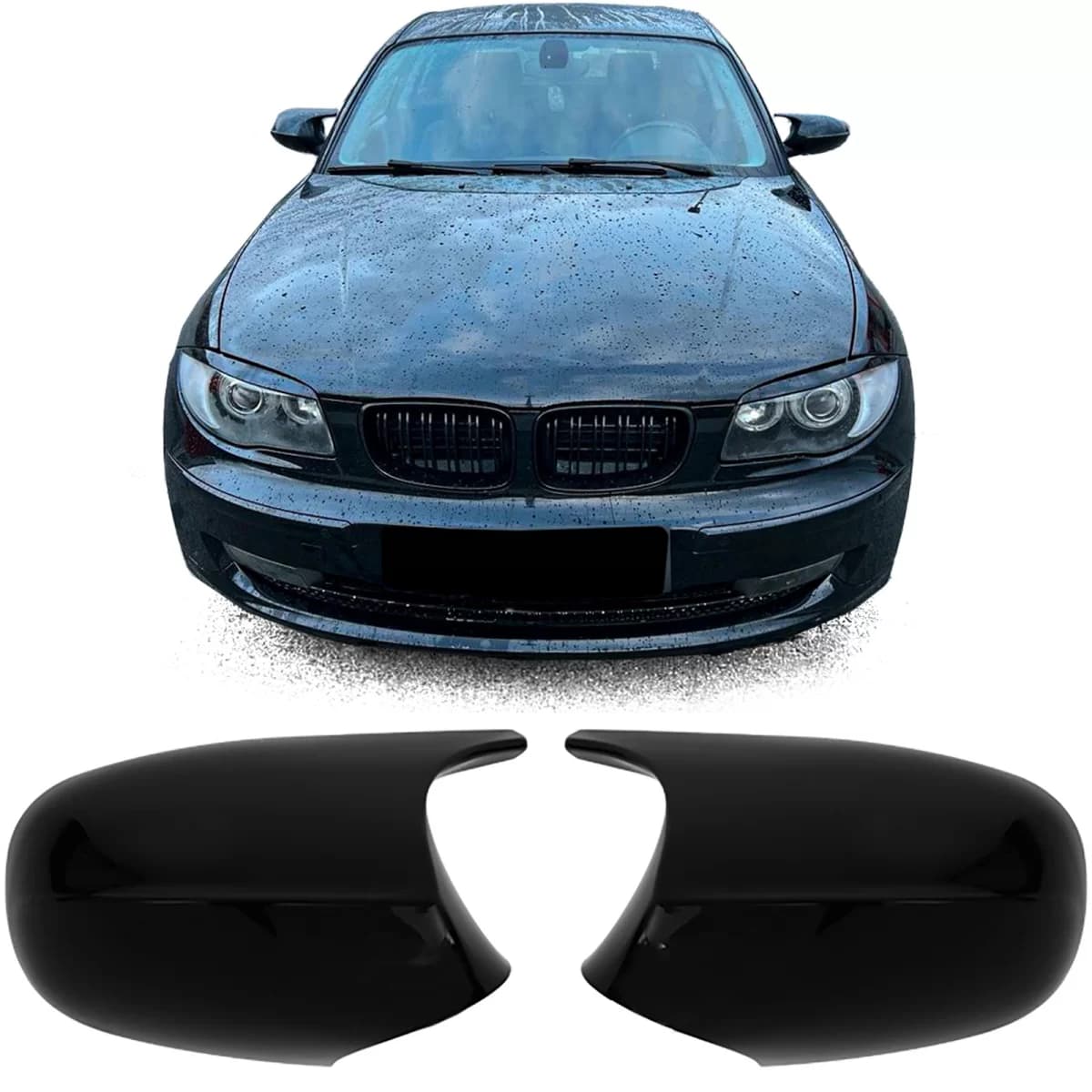 Replacement mirror caps gloss black fits for BMW E81 E82 E87 E88 facelift