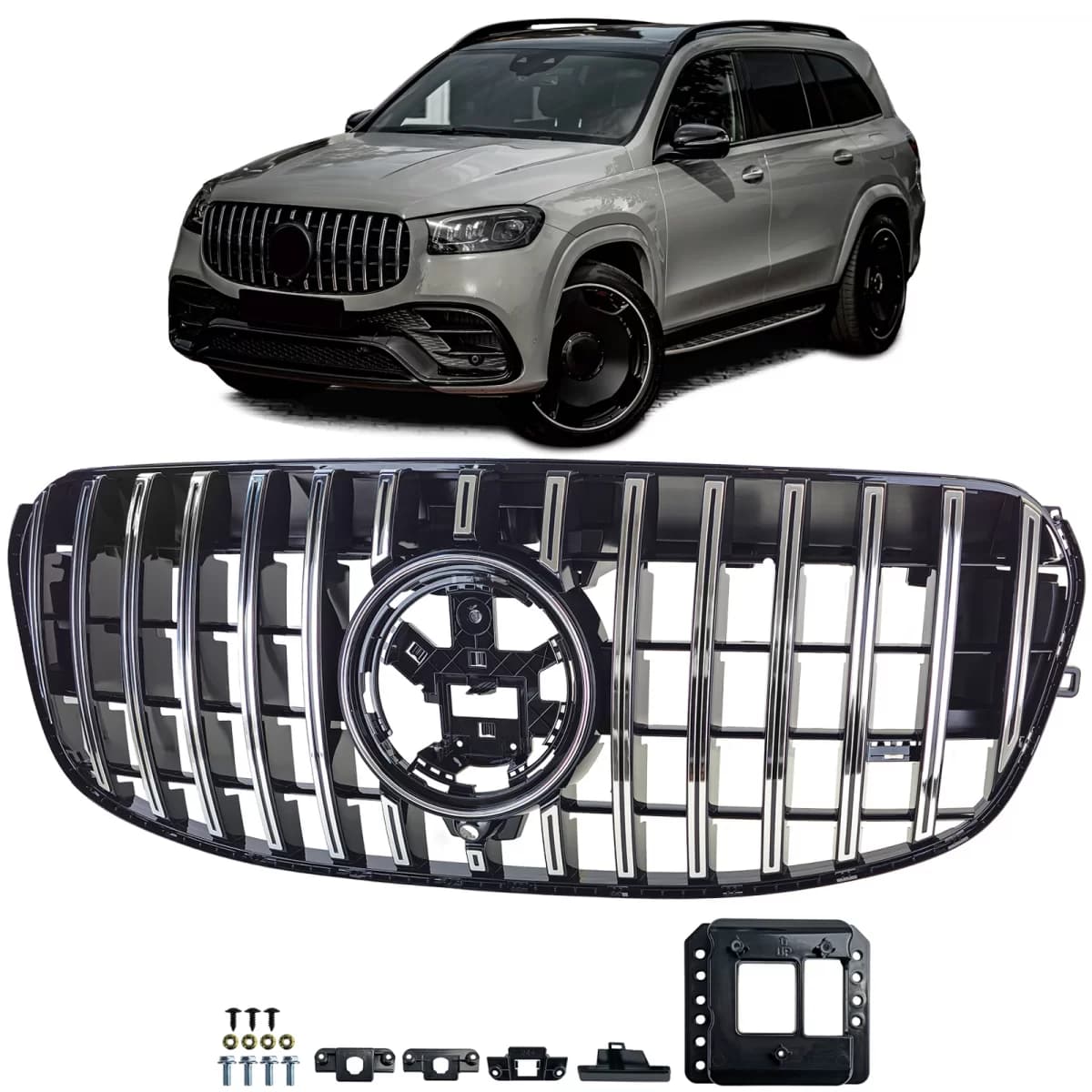 Sport grille black chrome for Mercedes GLS X167 from 2023