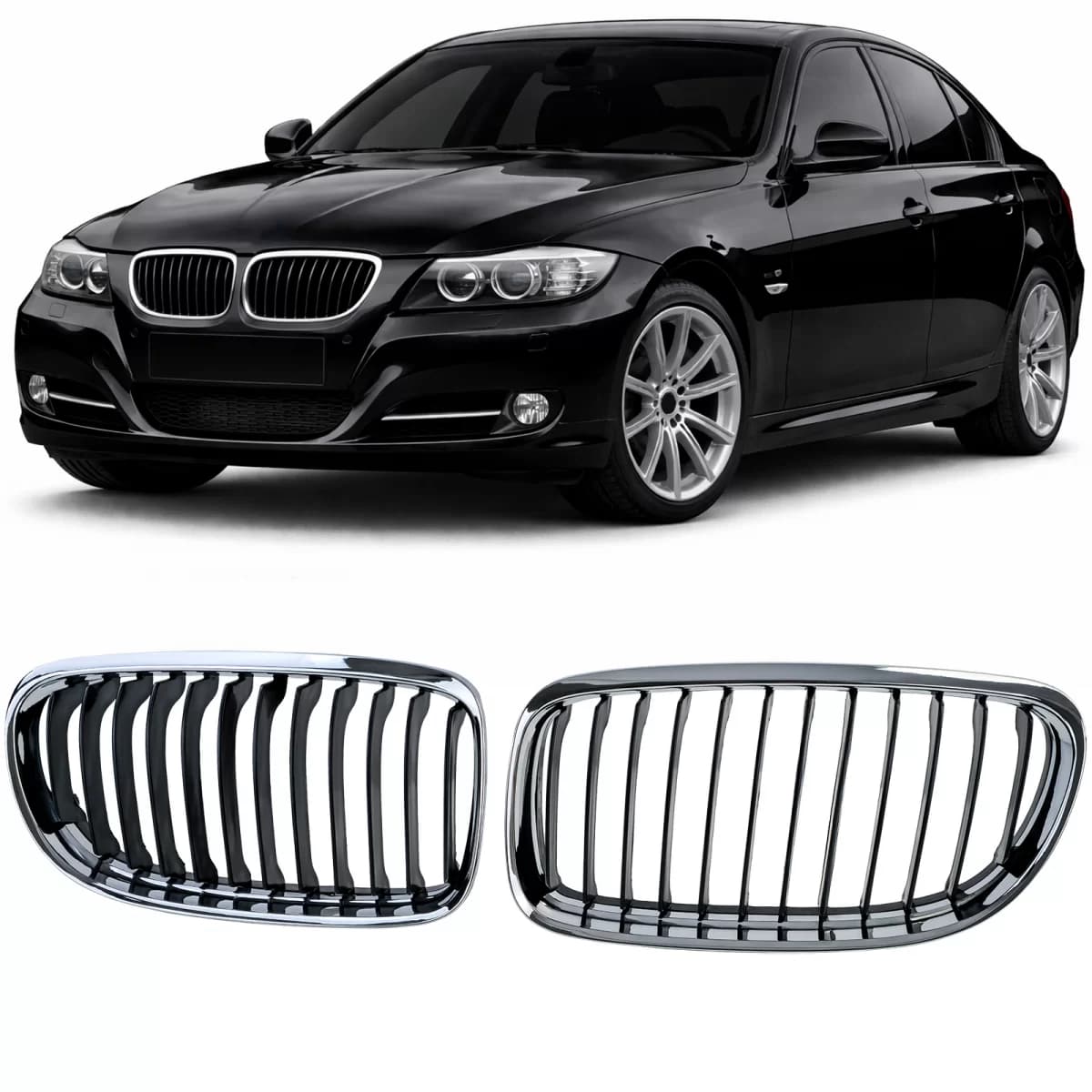Sport front grille black chrome fits for 3 Series BMW E90 E91 2008-2012