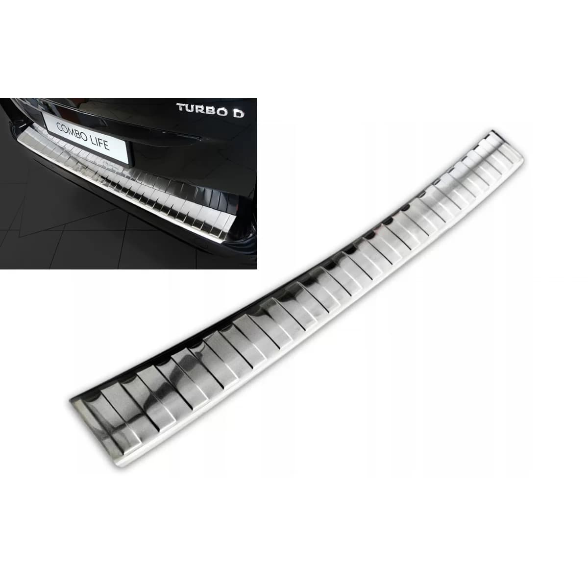 Avisa rear bumper protector suitable for Opel Combo E Life, Cargo after 2018, chrome