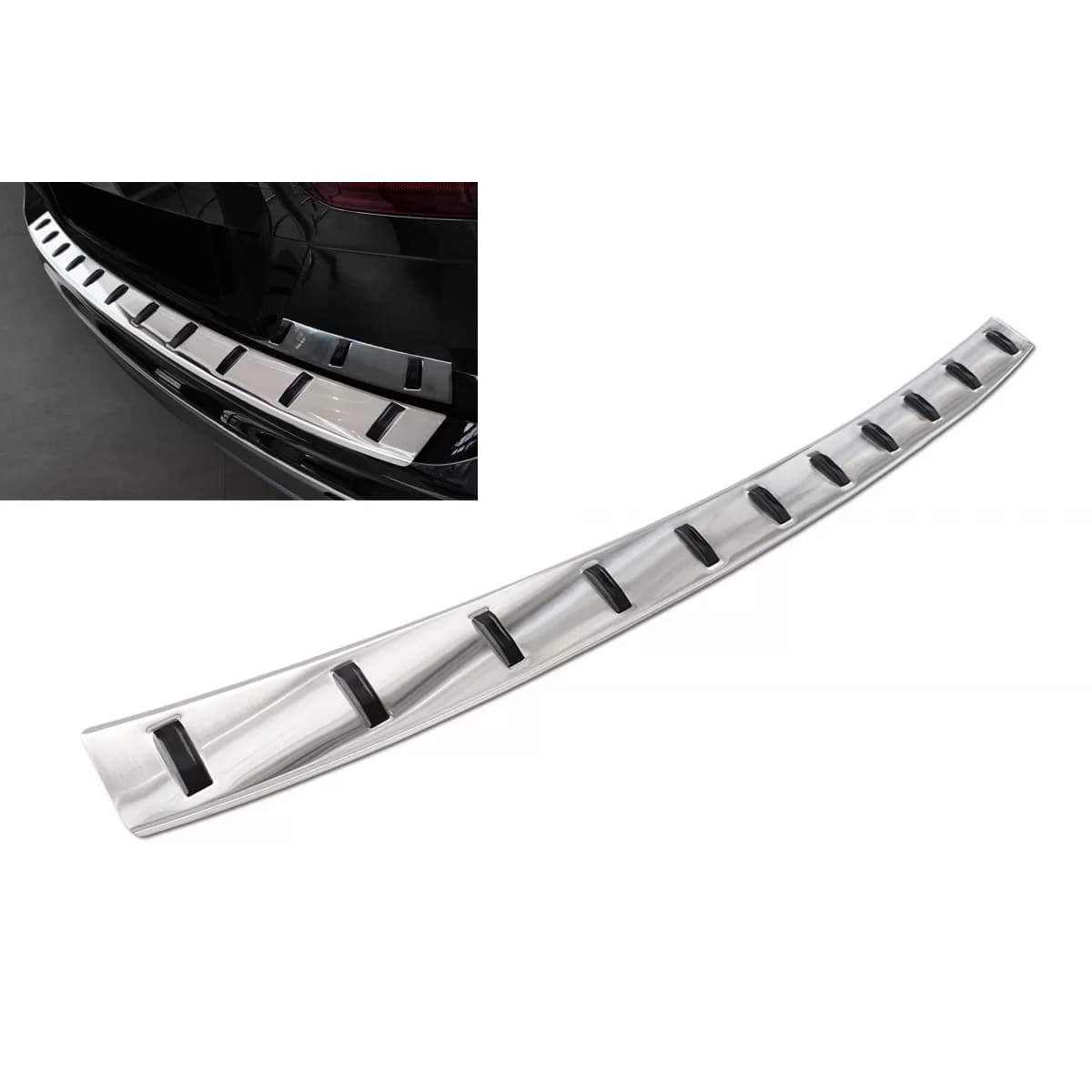 Reinforced Avisa protector suitable for rear bumper of Volkswagen Tiguan, R-line, Allspace 2015-2020, after 2020, eHybrid after 2020, chrome