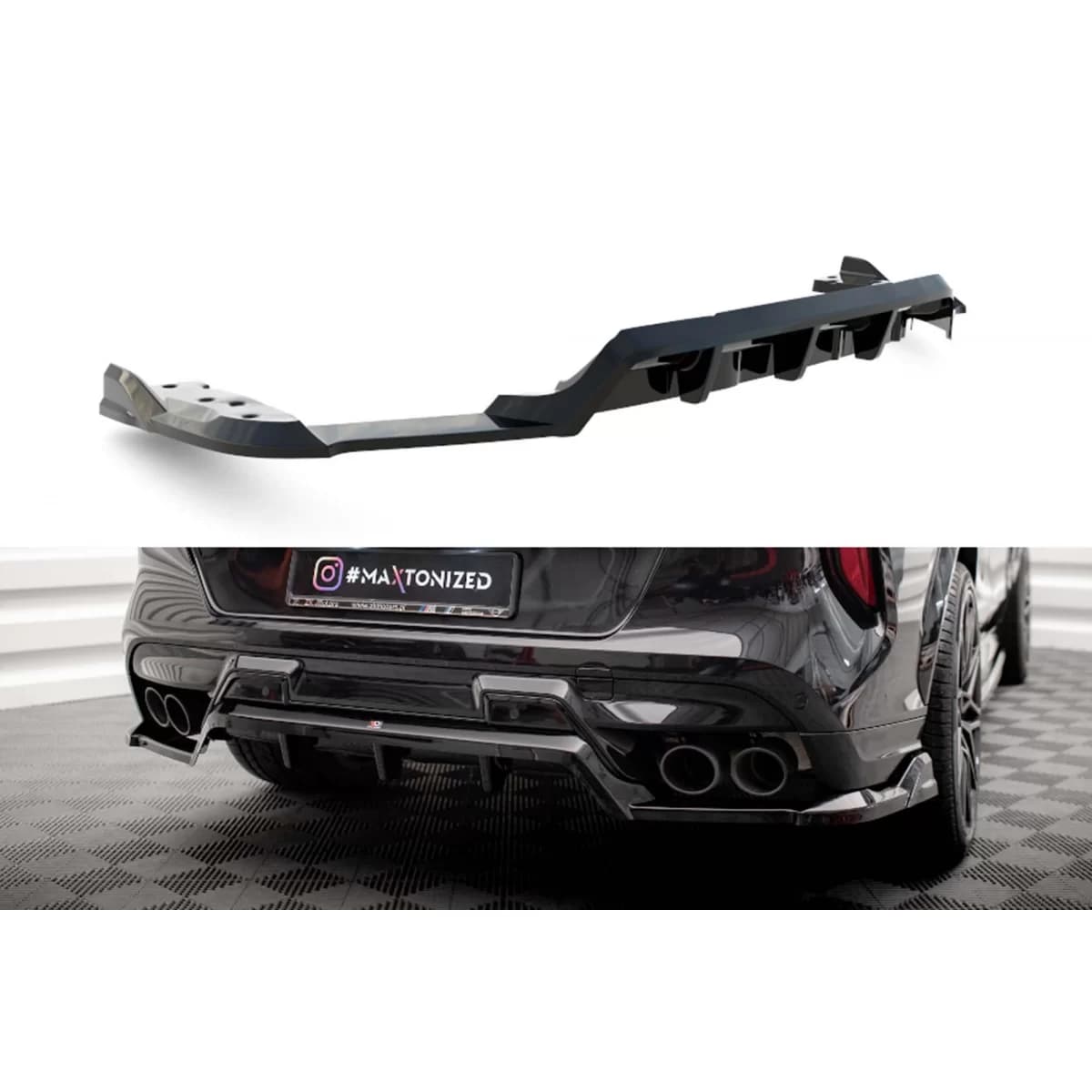 Maxton Design spoiler suitable for rear bumper of BMW X6M F96 after 2020, black lacquer