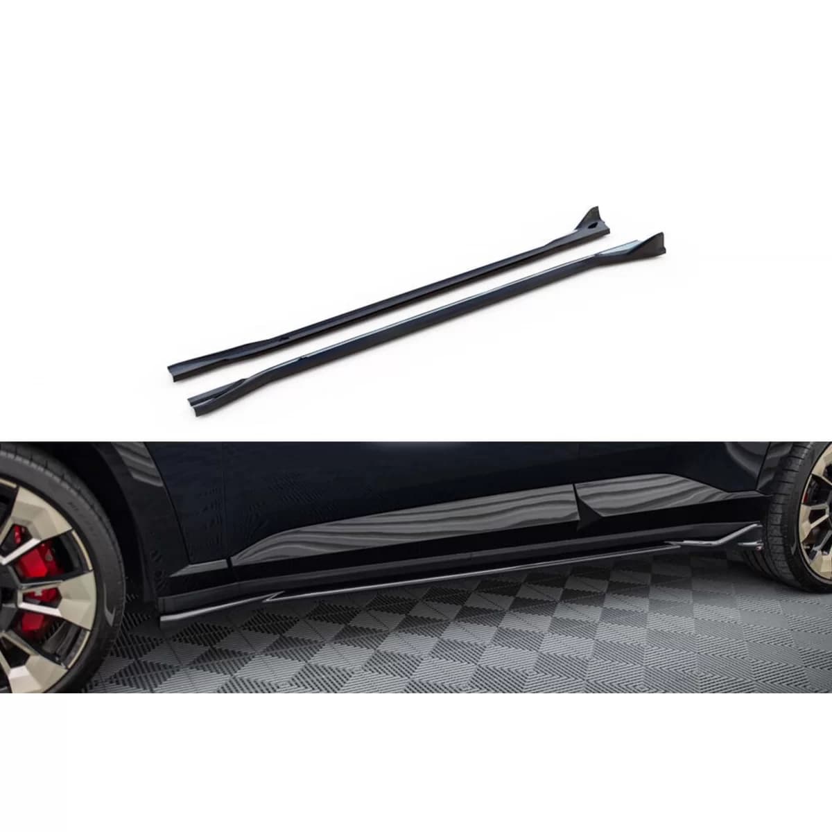 Maxton Design additives suitable for BMW XM G09 side skirts after 2022, black lacquer