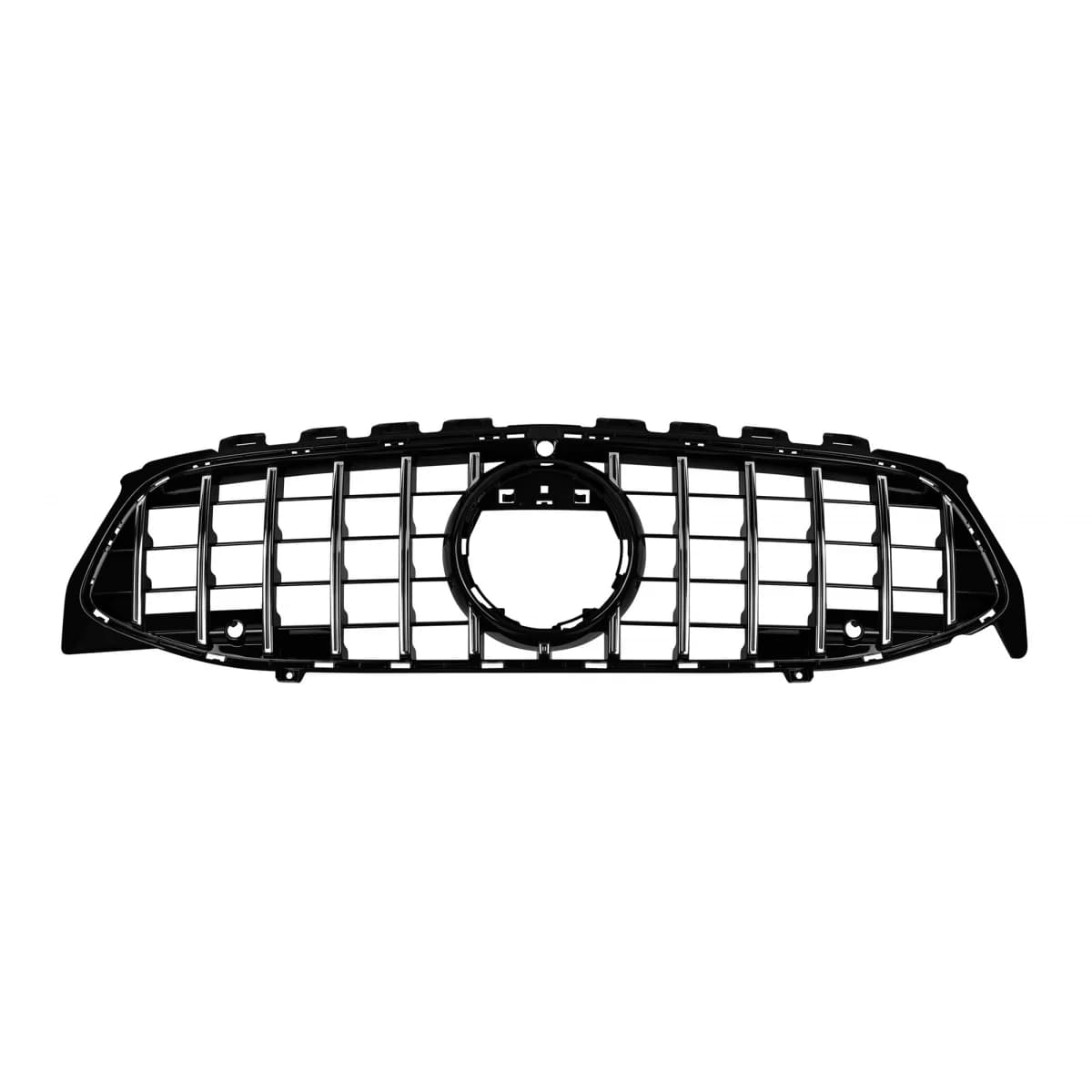 Chrome/black GT type grille suitable for Mercedes CLA C118 2019-2023 with opening for camera