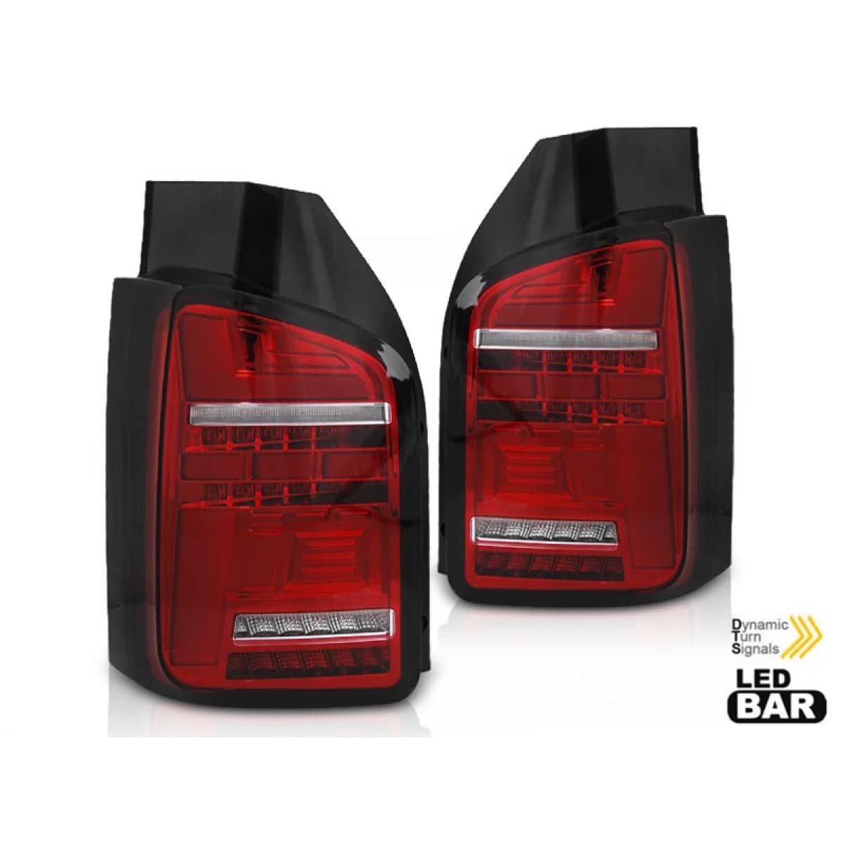 LED tuning tail light set suitable for Volkswagen T5 after 2020, red and white base, left and right