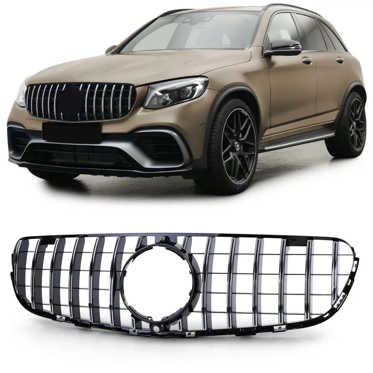 Sport grille black gloss chrome for Mercedes GLC X253 Coupe C253 15-19