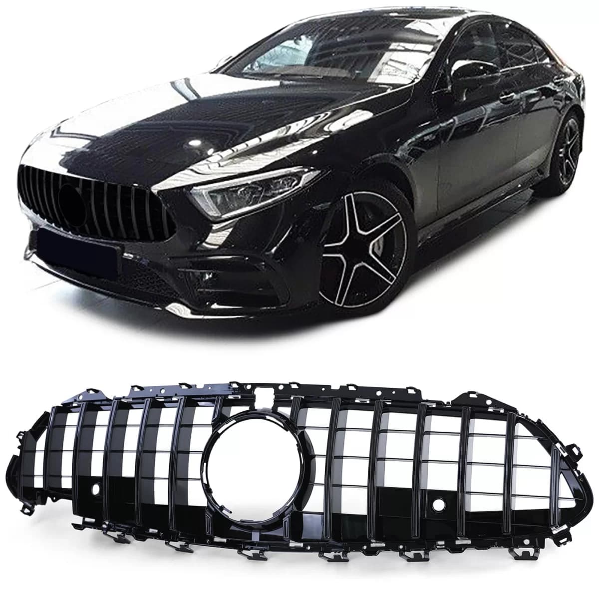 Sport grille front grill gloss black for Mercedes CLS C257 2018-2023
