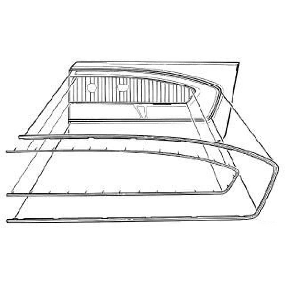Door trim mouldings Pony 4-piece for Ford Mustang 64-66