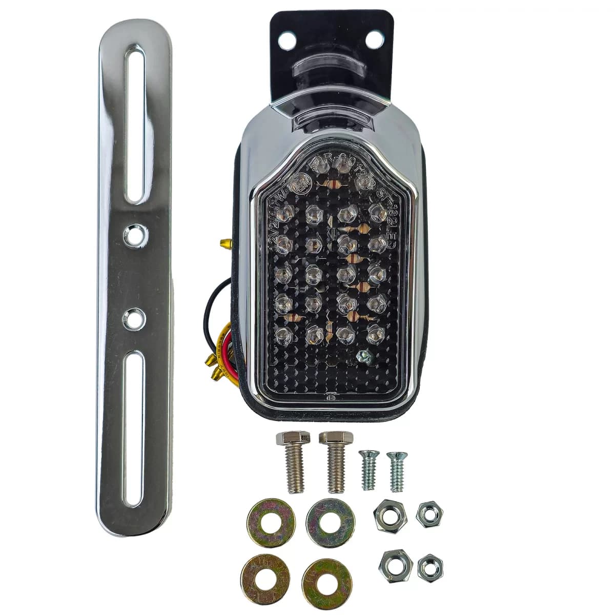 Motorcycle LED Tombstone Mini Taillight Chrome / Black
