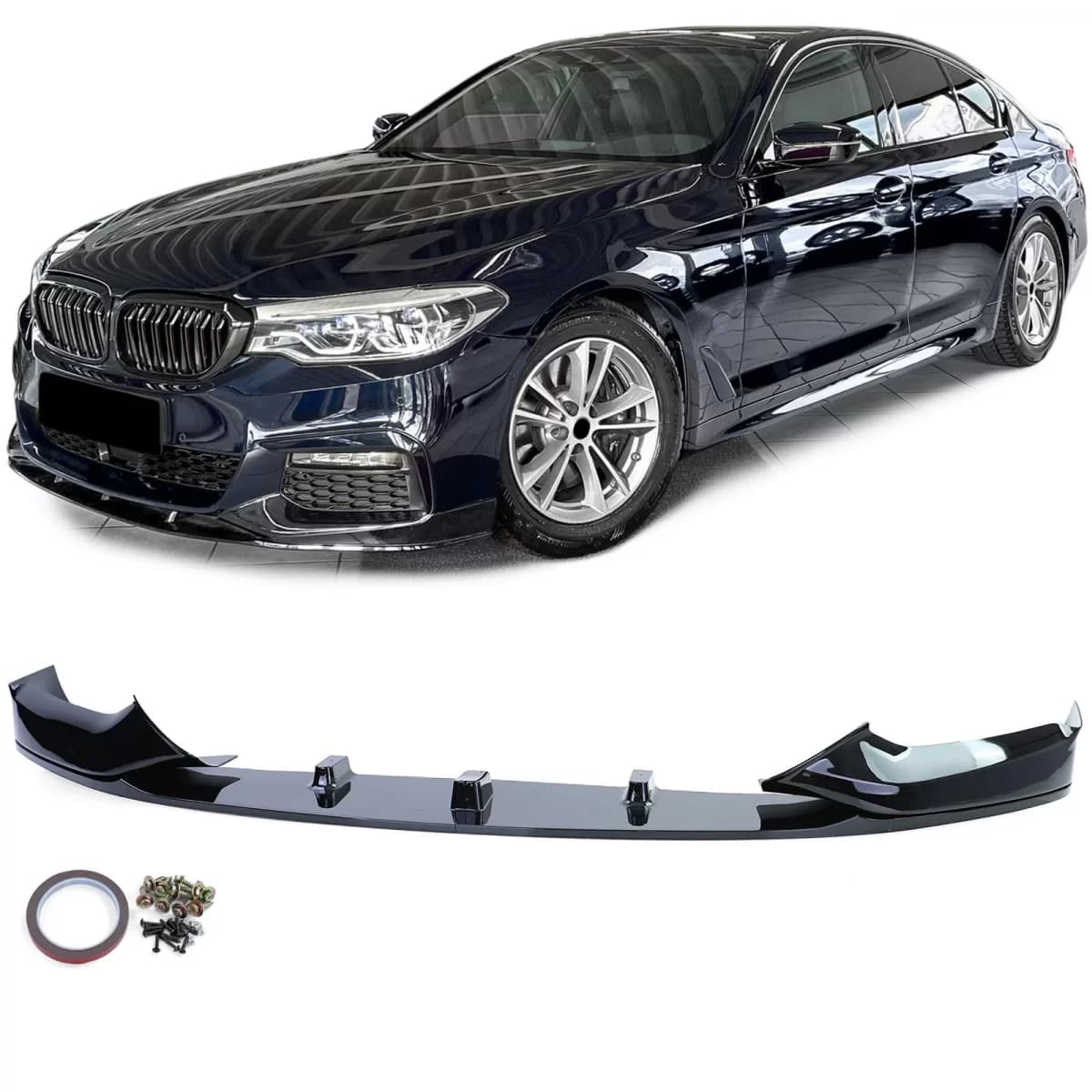 Front spoiler lip performance gloss suitable for 5 Series BMW G30 G31 2016-2020