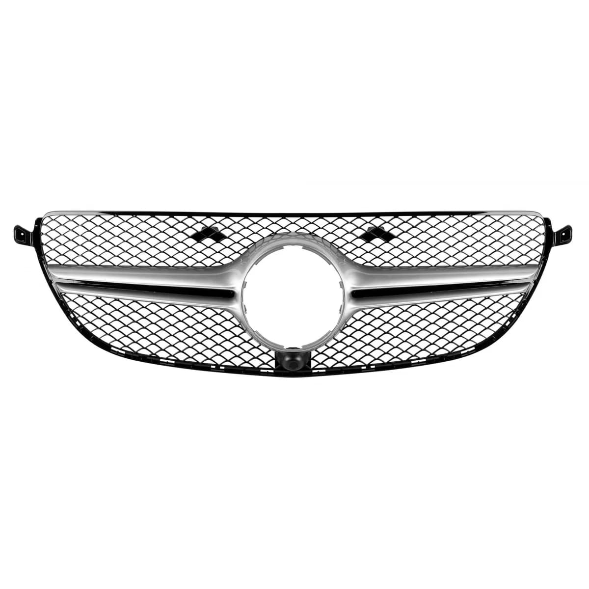 Chrome/gray grille suitable for 63 A Design bumper on Mercedes GLE SUV W166, GLE Coupe C292 2015-2019 with opening for camera