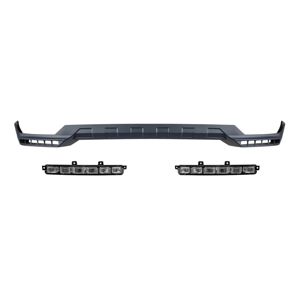 BRABUS type spoiler with DRL suitable for front A Design bumper Mercedes G-Class W463 1989-2016, unpainted