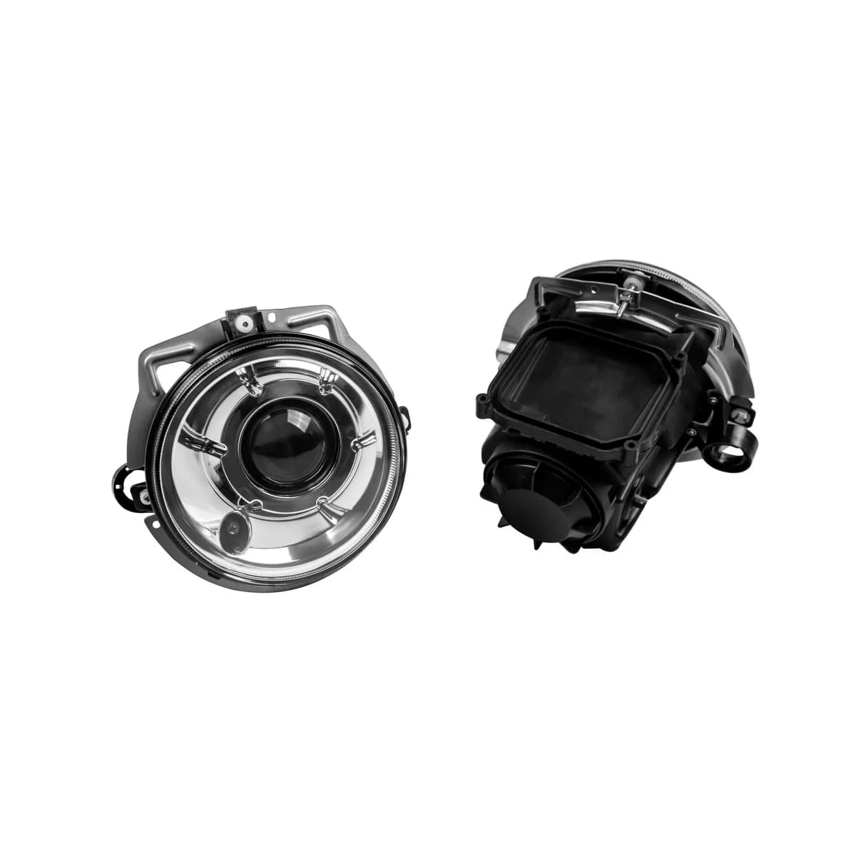 Tuning headlight set suitable for Mercedes G-Class W463 1989-2006 with chrome base, left and right