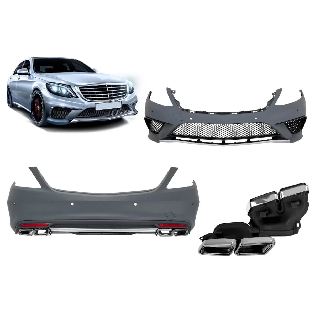 A Design package type S63 suitable for Mercedes S-Class W222 2013-2017, without side skirts