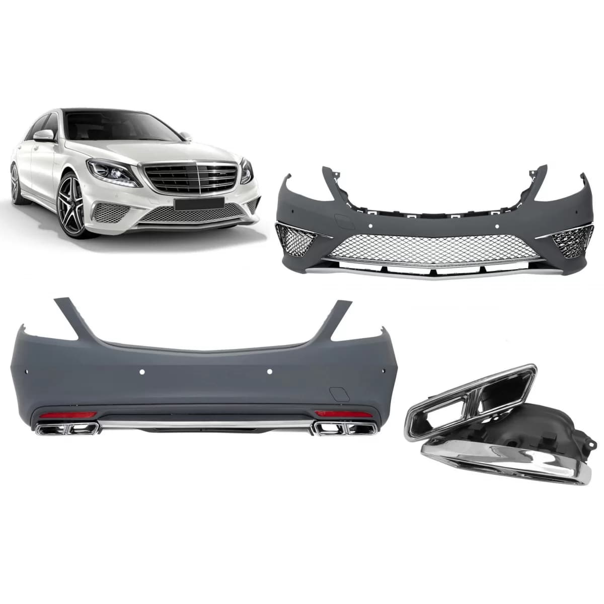 A Design package type S65 suitable for Mercedes S-Class W222 2013-2017, without side skirts