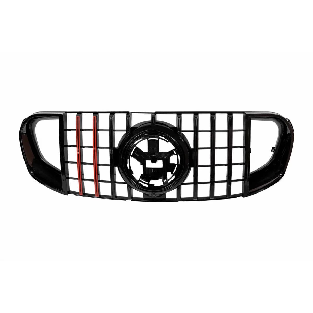 Black lacquer grille type Brabus with red lines suitable for Mercedes GLS X167 2020-2023