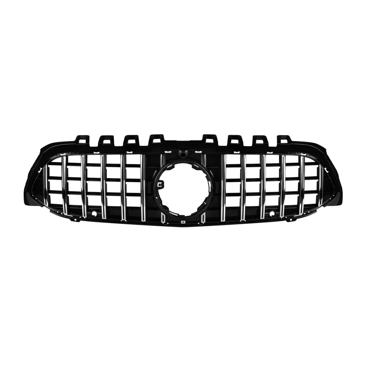 Chrome/black GT style grille suitable for Mercedes A-Class W177 2018-2022 with camera opening