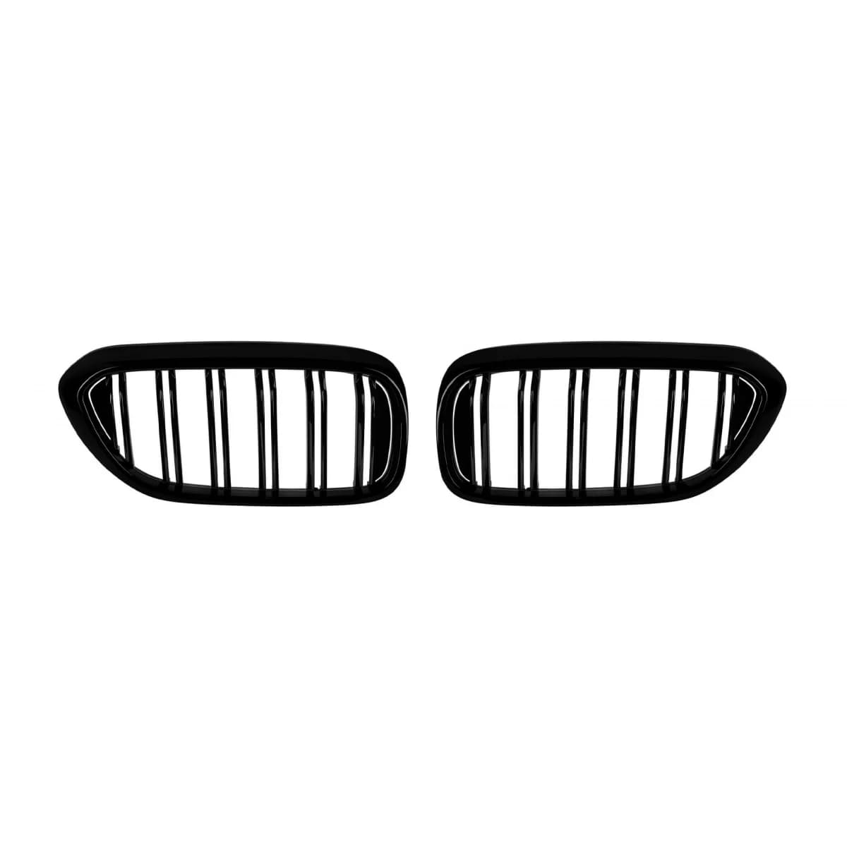 M5 style double slat kidney grilles in black lacquer suitable for BMW 5 Series G30 sedan, G31 touring 2017-2020