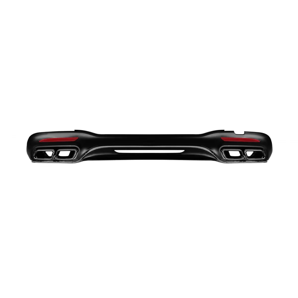 S63 type diffuser with chrome tips suitable for A Design rear bumper on Mercedes S-Class W222 2017-2019, with chrome trim