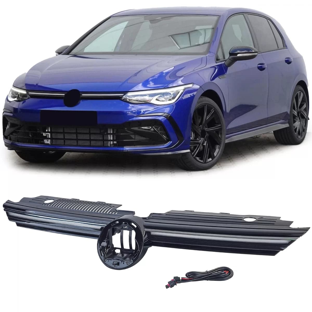 Sport grille with illuminated chrome strip for VW Golf 8 from 2019