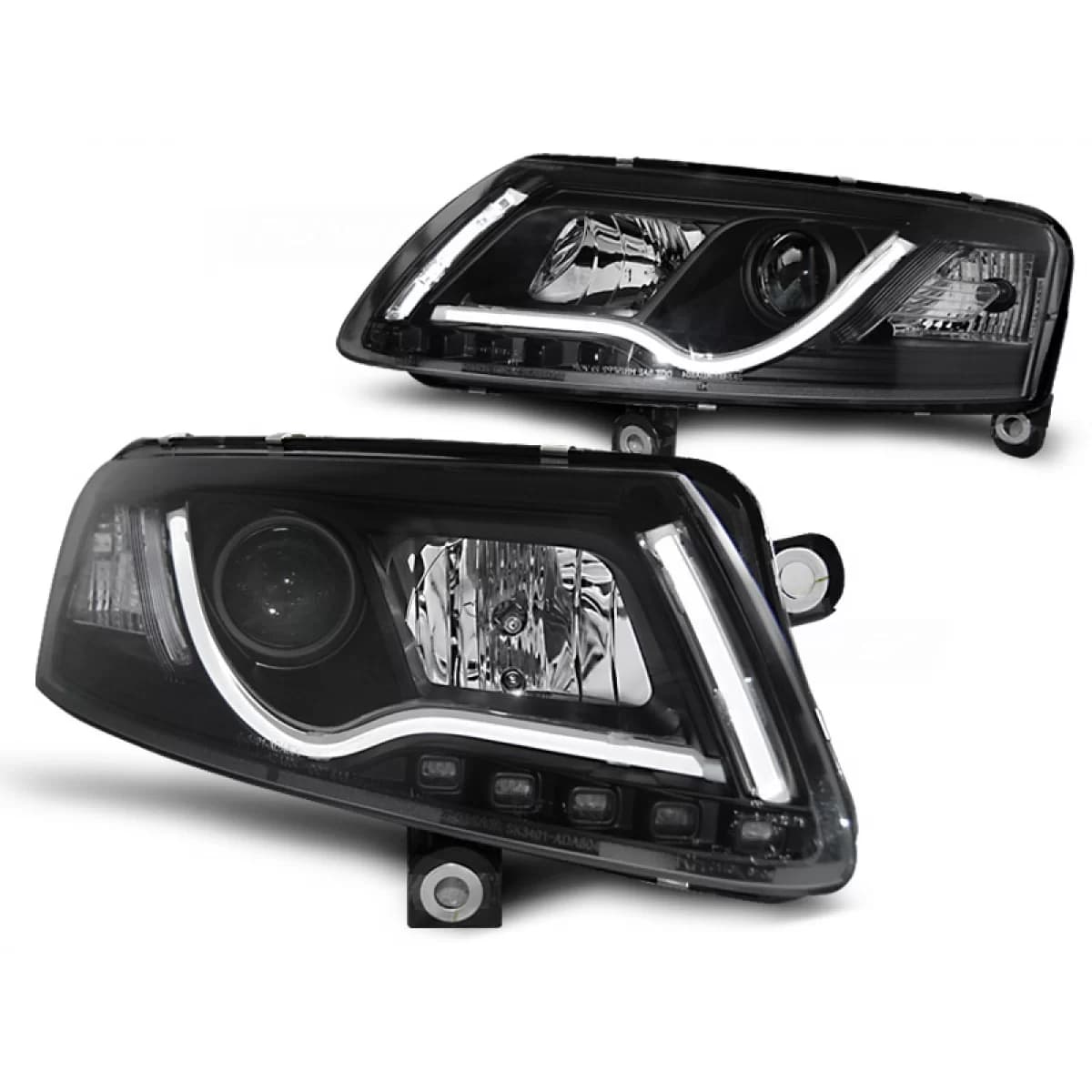 XENON HEADLIGHTS TUBE LIGHT DRL BLACK fits AUDI A6 C6 04-08
