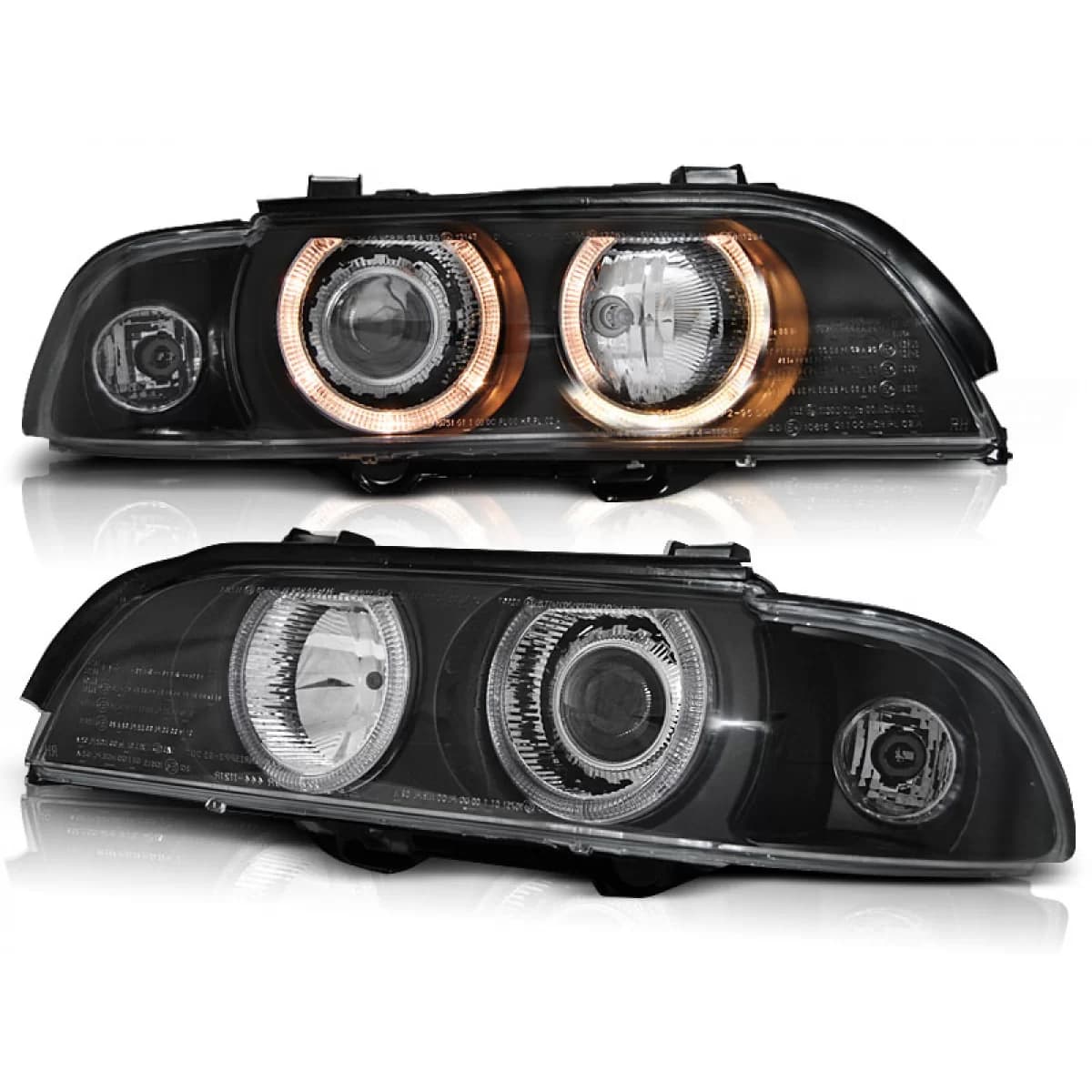 XENON HEADLIGHTS ANGEL EYES BLACK fits BMW E39 09.95-06.03