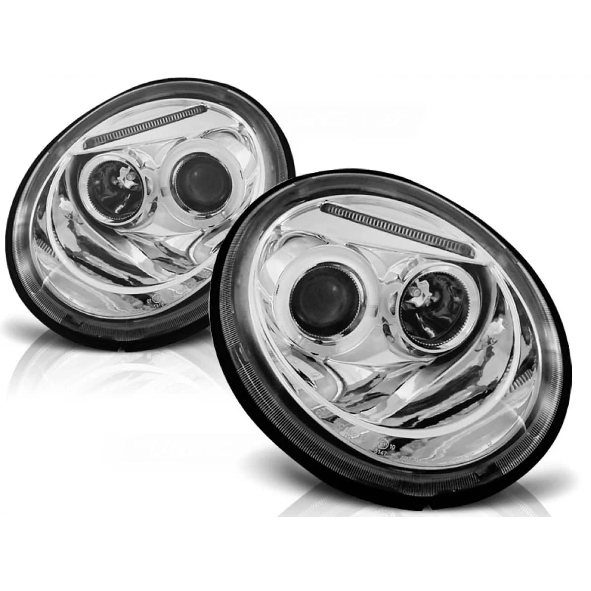 HEADLIGHTS ANGEL EYES CHROME fits VW NEW BEETLE 10.98-05.05