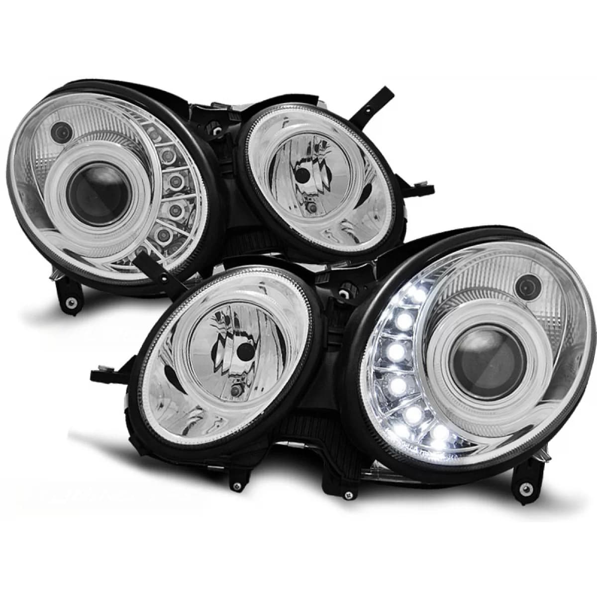HEADLIGHTS DAYLIGHT CHROME fits MERCEDES W211 E-KLASA 03.02-04.06