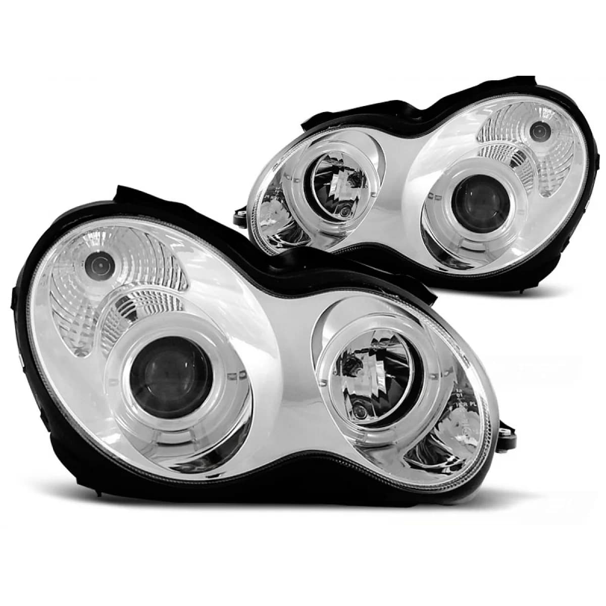 HEADLIGHTS ANGEL EYES CHROME fits MERCEDES W203 C-KLASA 07.00-03.04