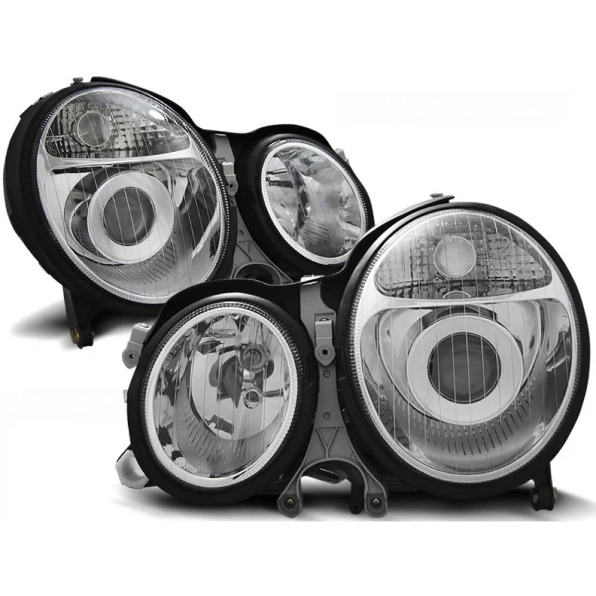 HEADLIGHTS CHROME fits MERCEDES W210 E-KLASA 06.99-03.02