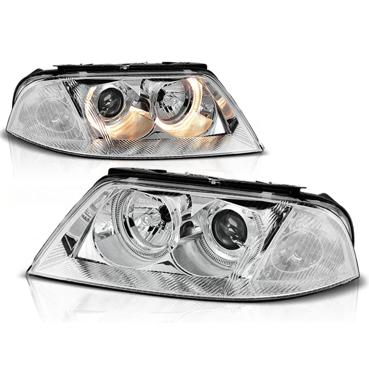 HEADLIGHTS ANGEL EYES CHROME fits VW PASSAT 3BG B5 FL 09.00-03.05