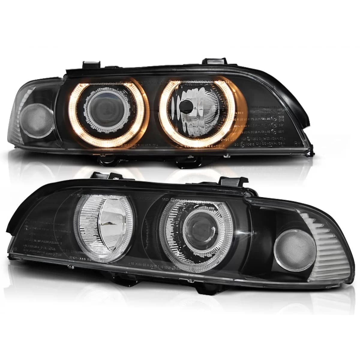XENON HEADLIGHTS ANGEL EYES BLACK fits BMW E39 09.95-06.03