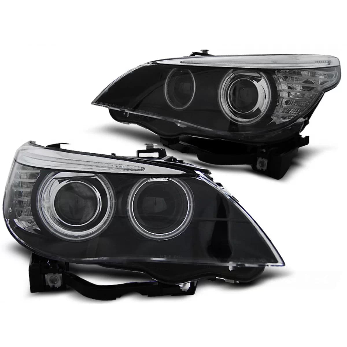 XENON HEADLIGHTS D1S ANGEL EYES CCFL BLACK fits BMW E60/E61 05-07