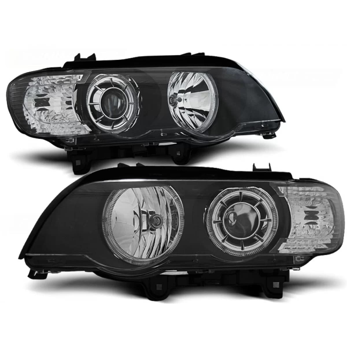XENON HEADLIGHTS ANGEL EYES LED BLACK fits BMW X5 E53 09.99-10.03