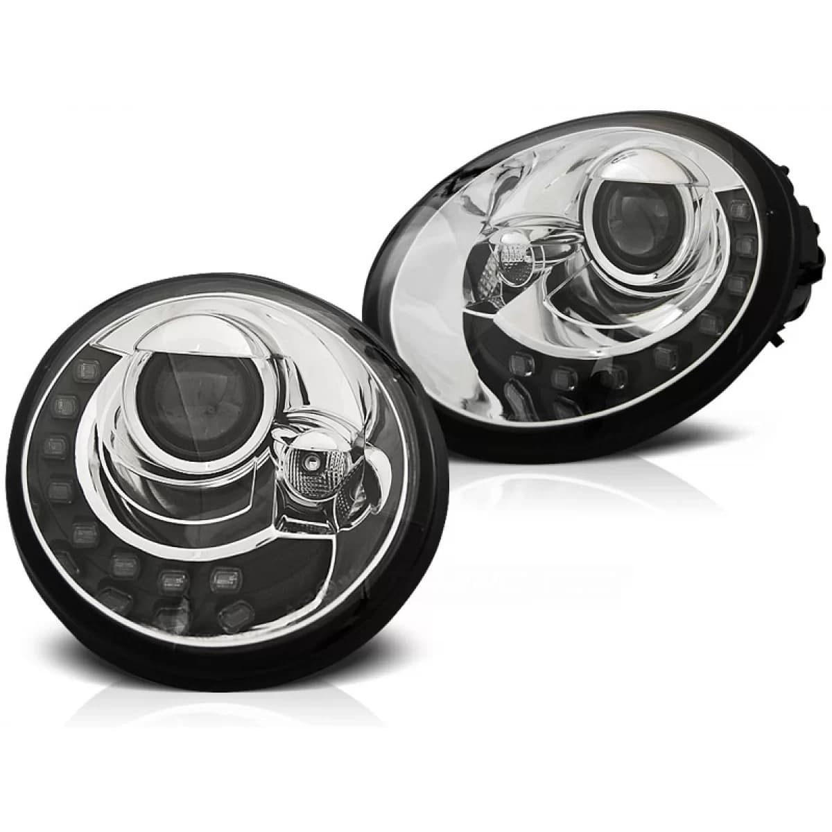 HEADLIGHTS DAYLIGHT CHROME fits VW NEW BEETLE 10.98-05.05