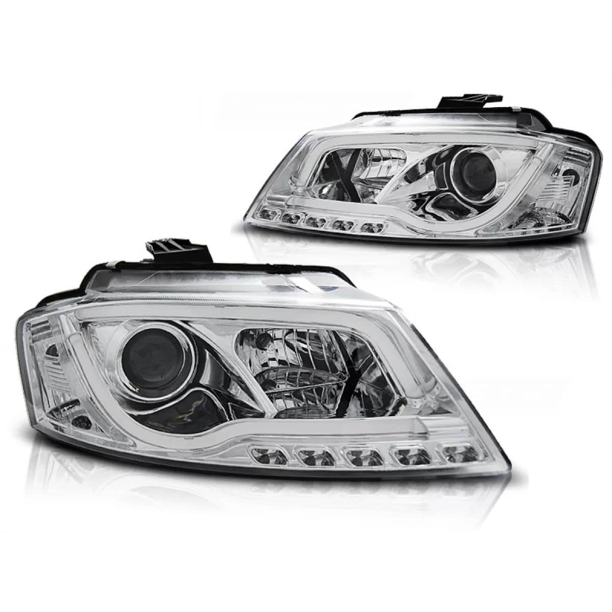 HEADLIGHTS TUBE LIGHT DRL CHROME fits AUDI A3 8P 08-12