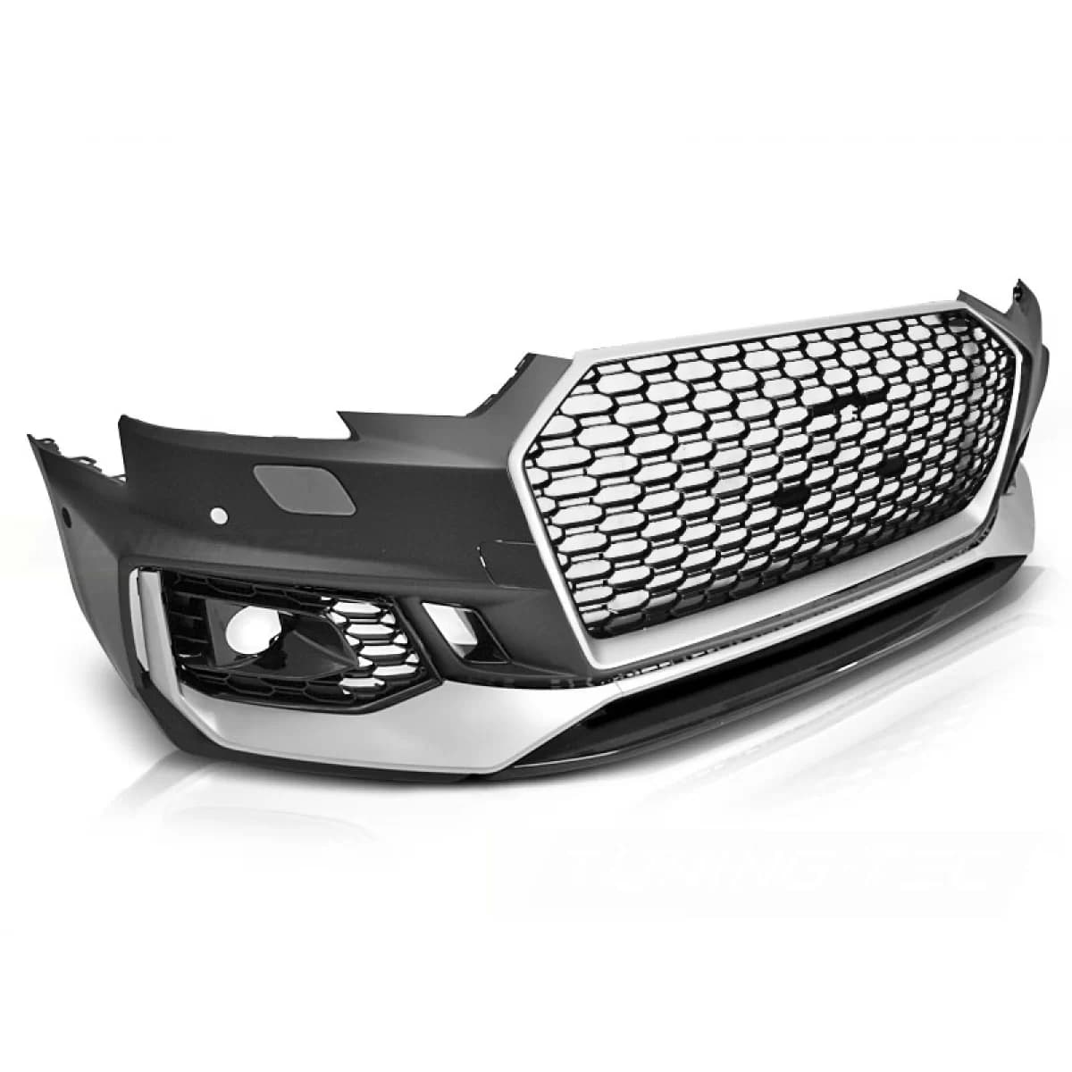 FRONT BUMPER SPORT SILVER BLACK PDC fits AUDI A4 B9 08.15-19