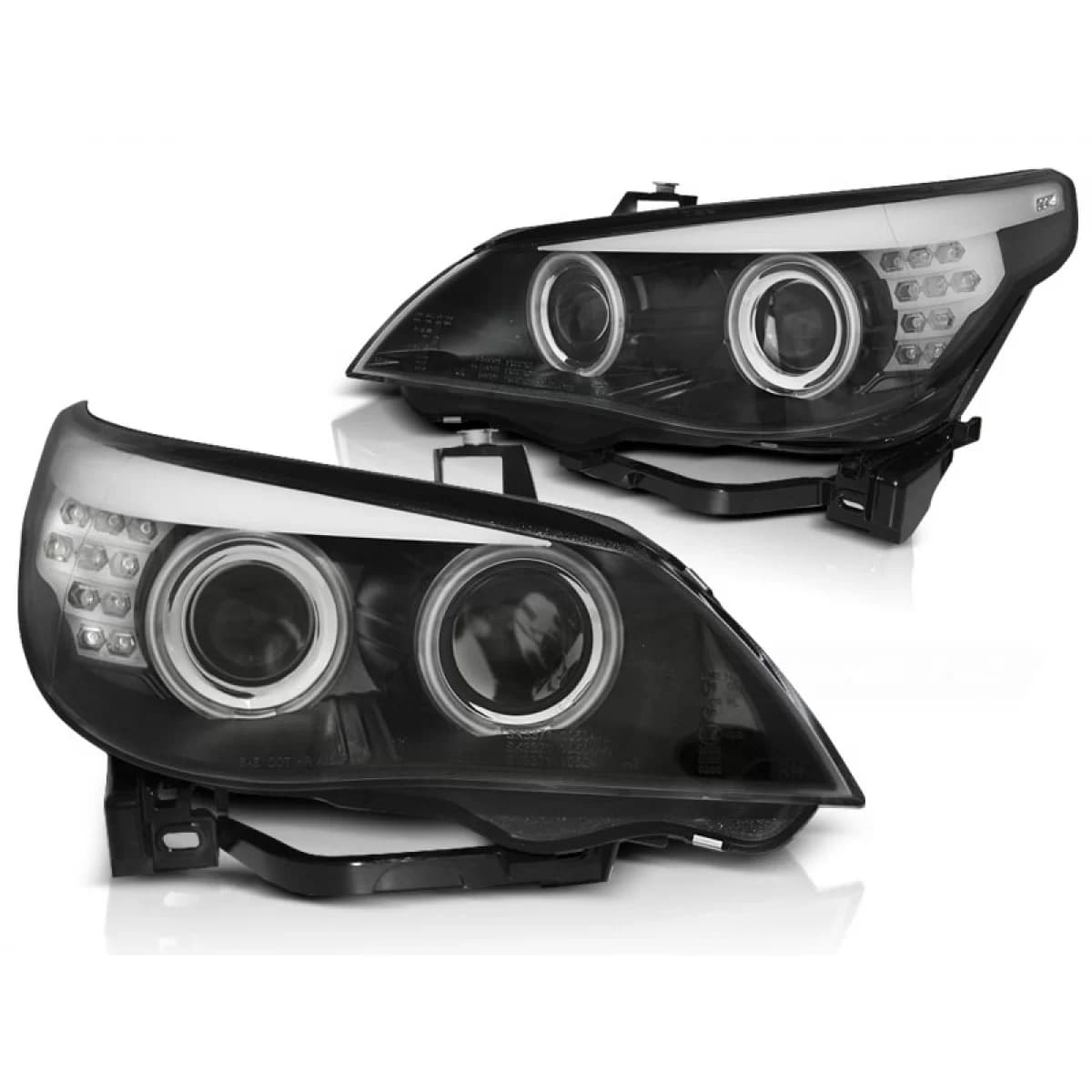 XENON D2S HEADLIGHTS CCFL ANGEL EYES BLACK LED INDICATOR fits BMW E60/E61 03-04