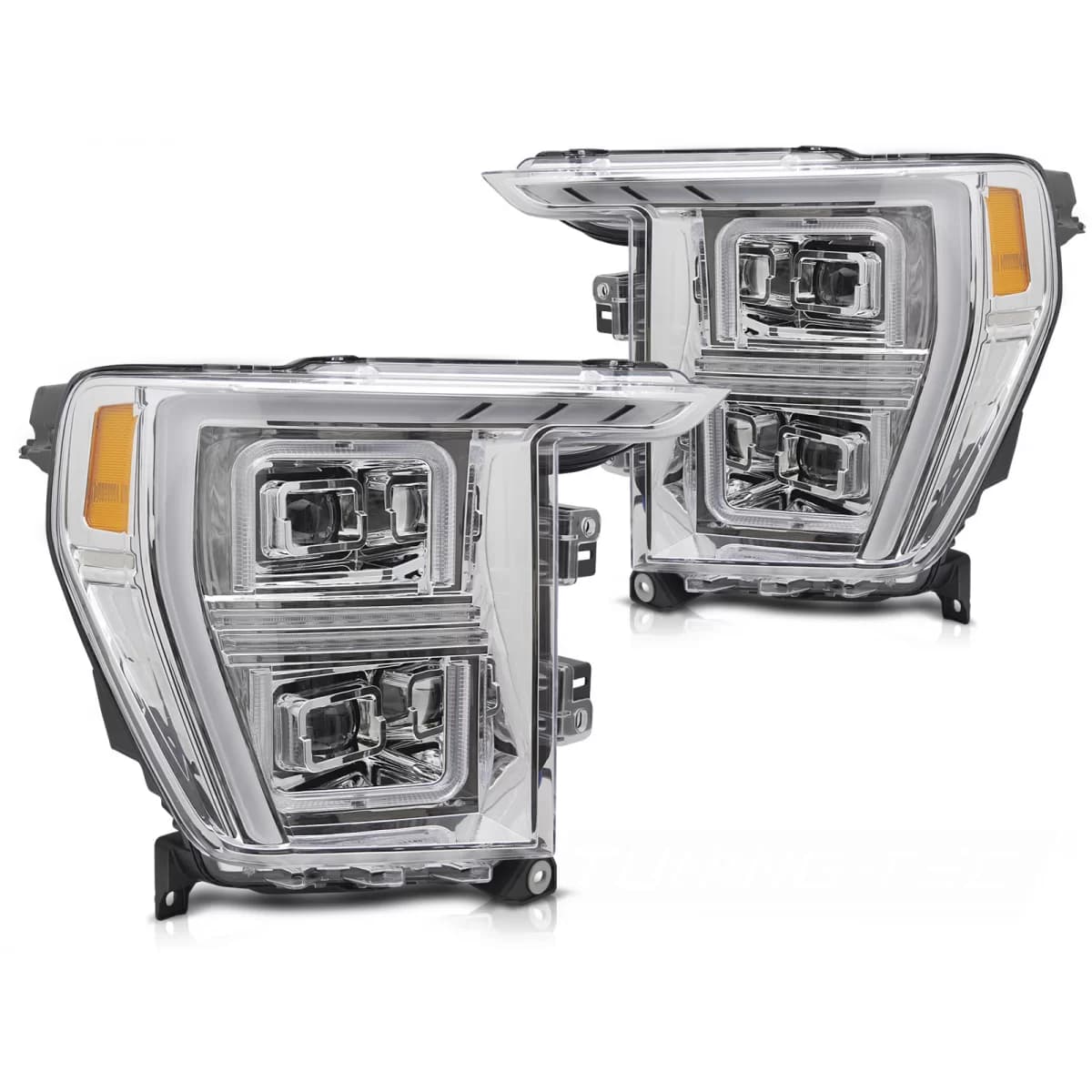 LED HEADLIGHTS TUBE LIGHT CHROME fits FORD F150 MK14 20-23