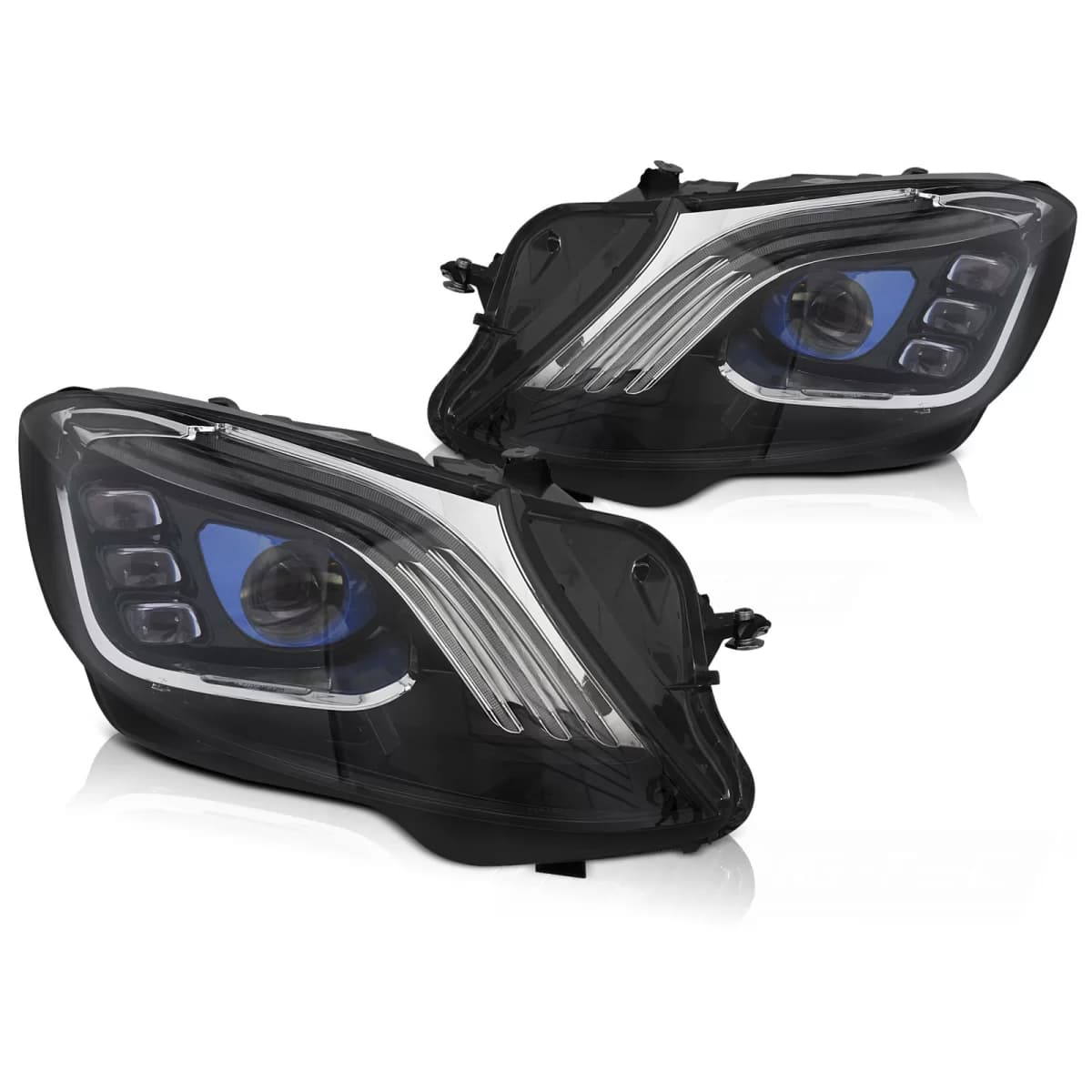 FULL LED HEADLIGHTS BLACK fits MERCEDES W222 13-17