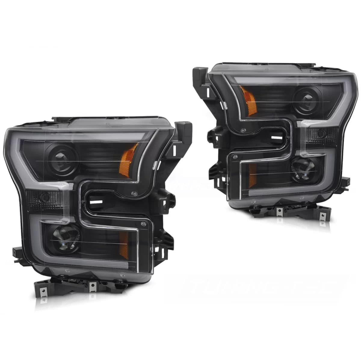 HEADLIGHTS TUBE LIGHT DOUBLE BLACK fits FORD F150 MK13 14-17