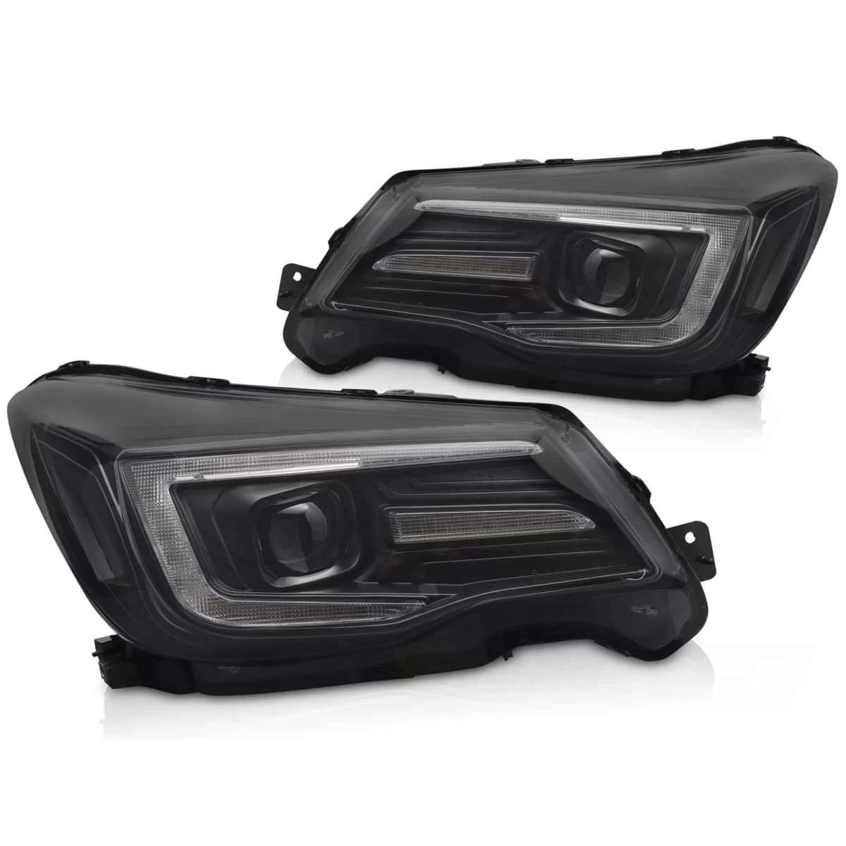 XENON HEADLIGHTS TUBE LIGHT DRL BLACK fits SUBARU FORESTER IV 13-18
