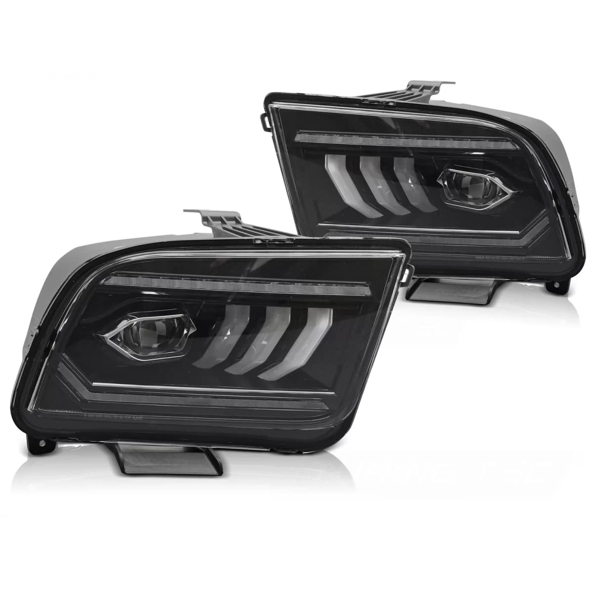 HEADLIGHTS TUBE LED BLACK fits FORD MUSTANG 04-09