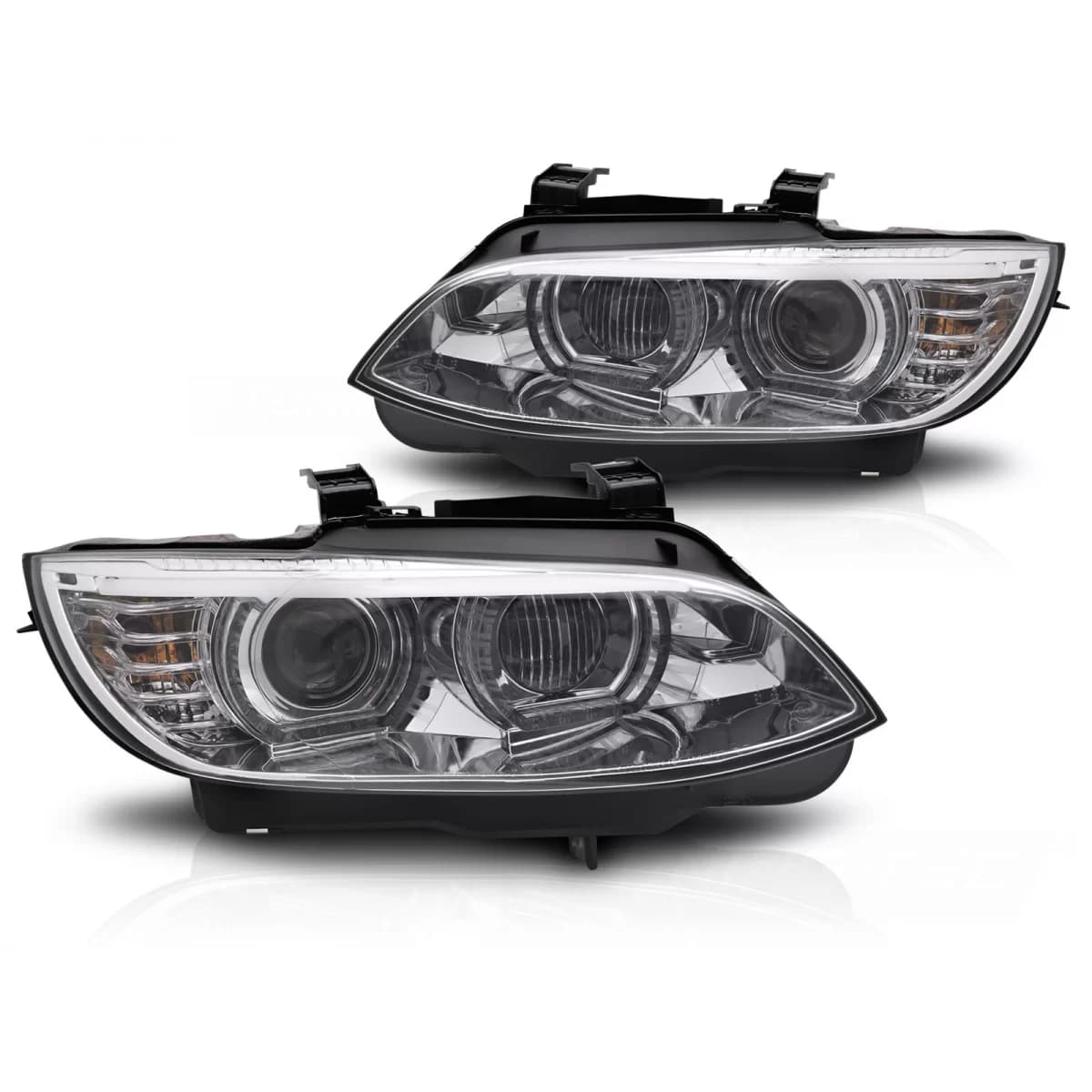 XENON HEADLIGHTS YELLOW LED CHROME DRL fits BMW E92 / E93 06-10
